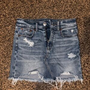 American Eagle Outfitters Blue Distressed Skirt